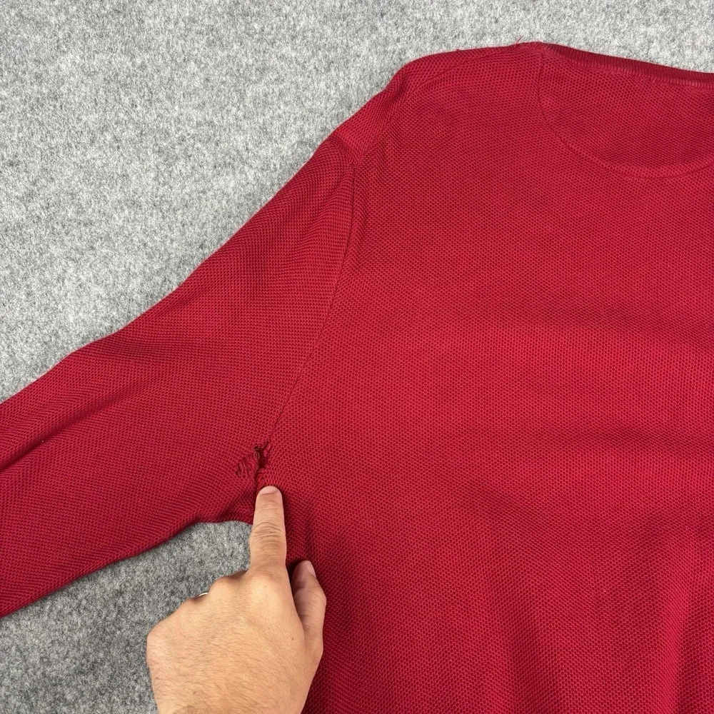 Polo Ralph Lauren Sweater Mens Xl Red Long‎ Sleeve Preppy Pima Cotton Casual